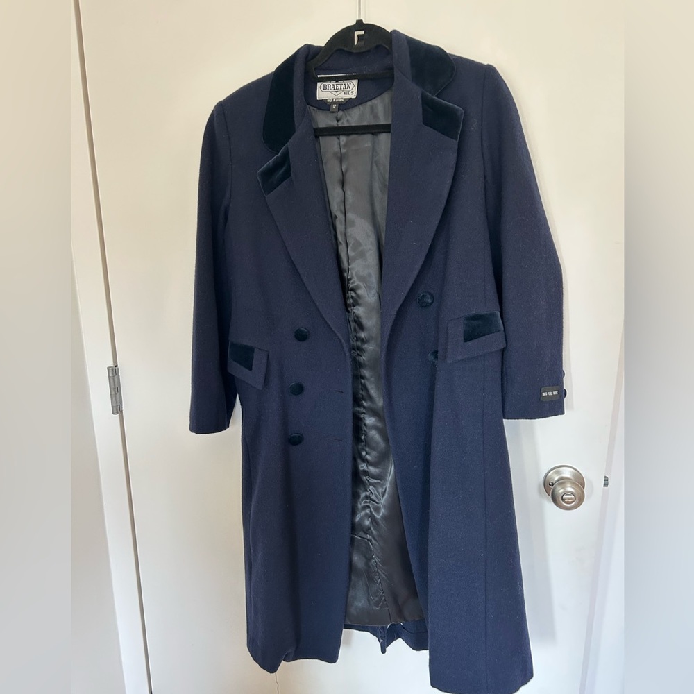 Braetan Kids 14 Navy Wool Coat